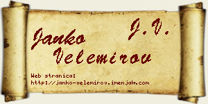 Janko Velemirov vizit kartica